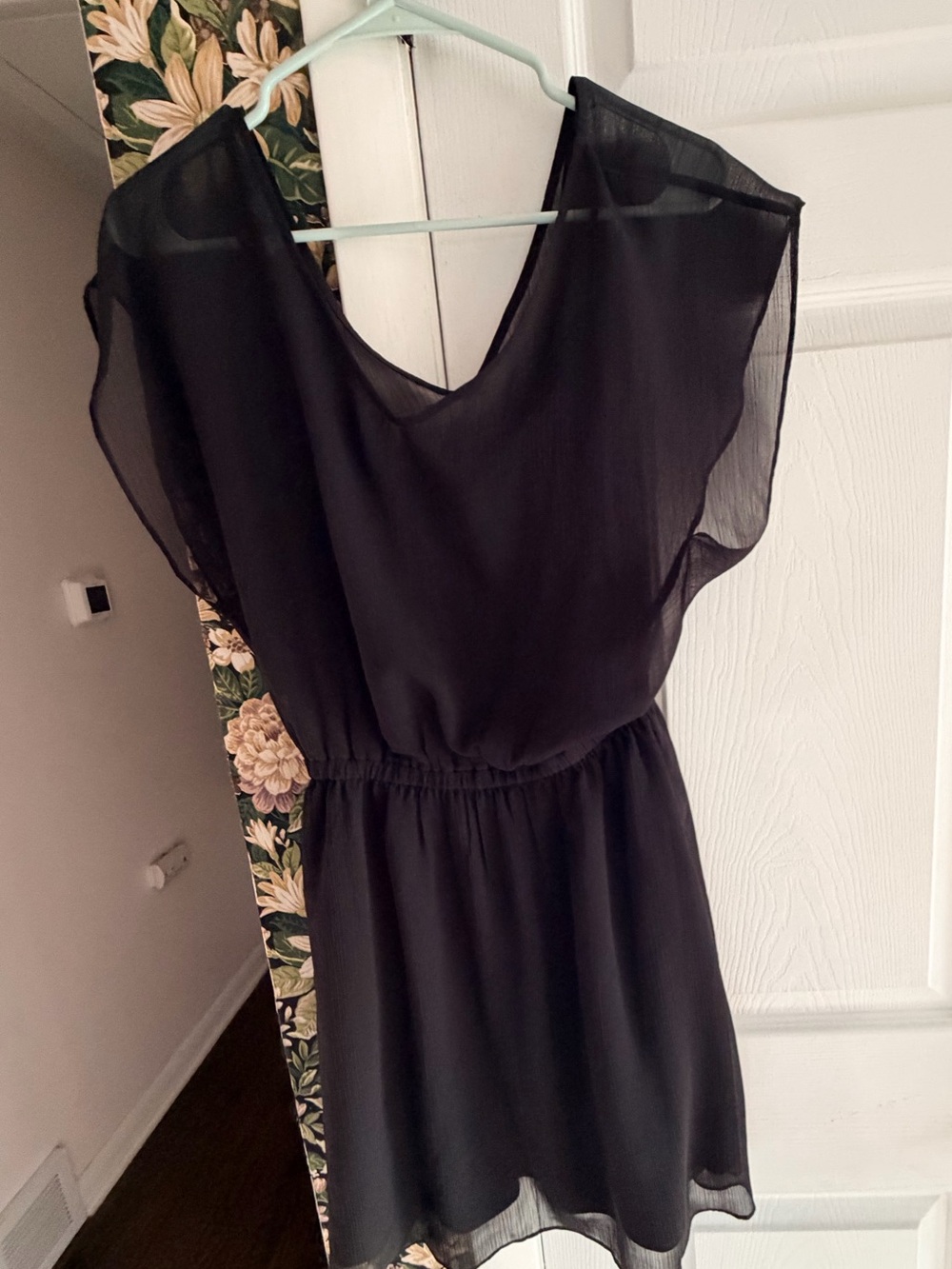 Express Black Sheer Chiffon Dress Size Small